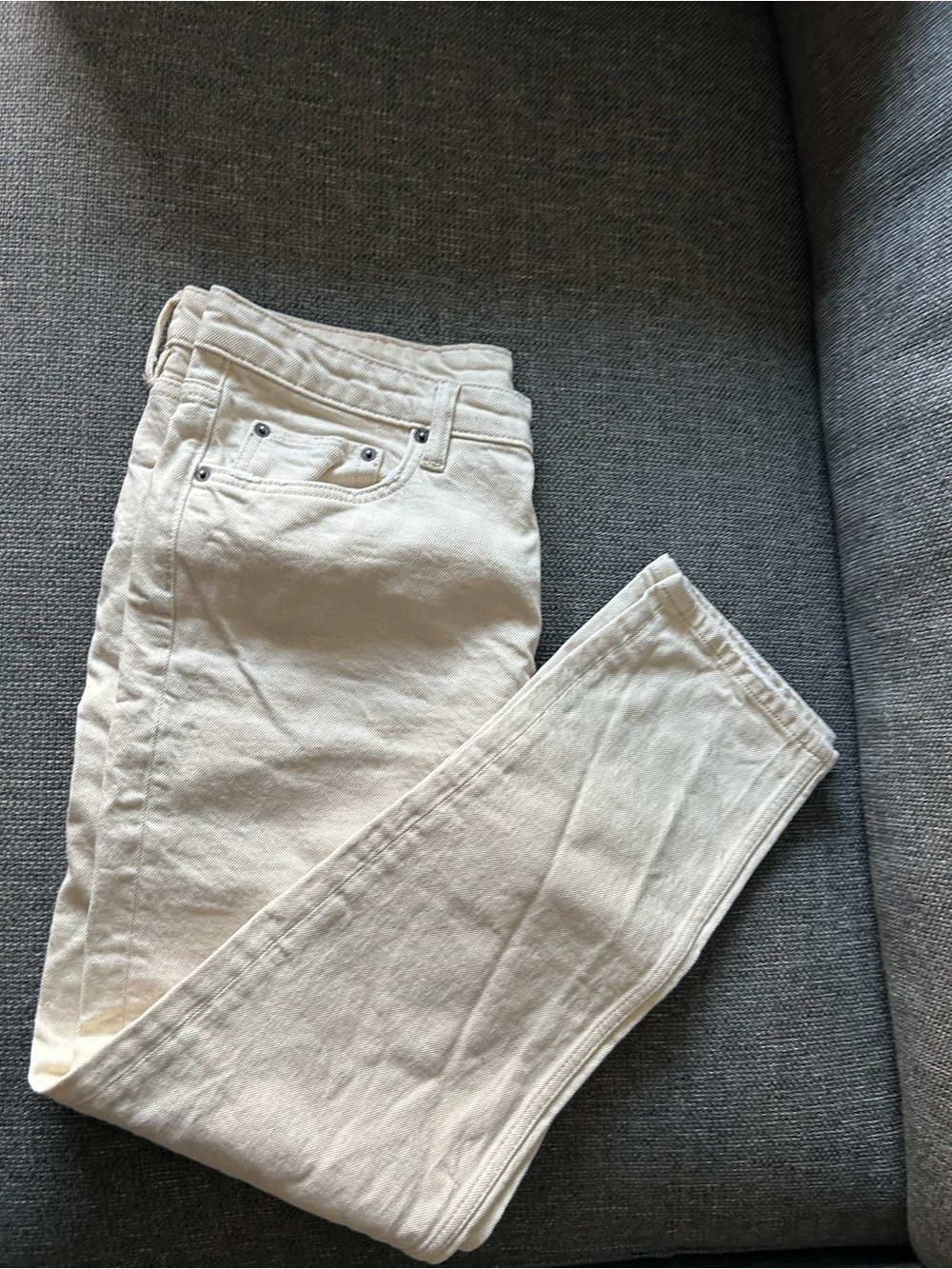 AllSaints Men's Cream/Tan Cotton Jean Shorts